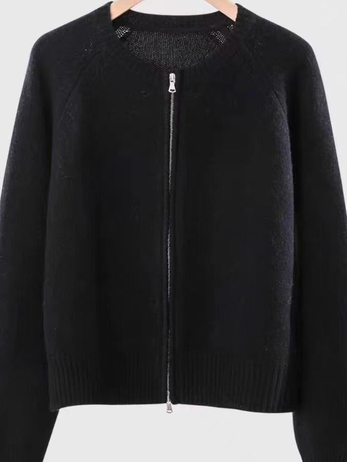 Horrysonie - Effen vest met ronde hals en rits
