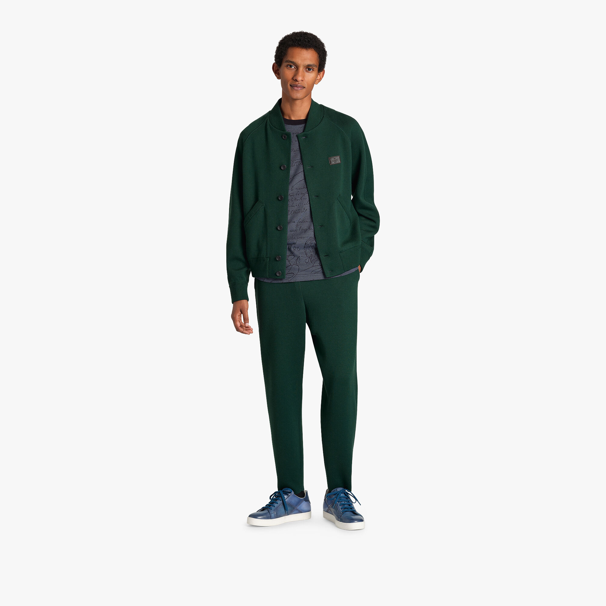 Pantalon En Laine Double Face Scritto