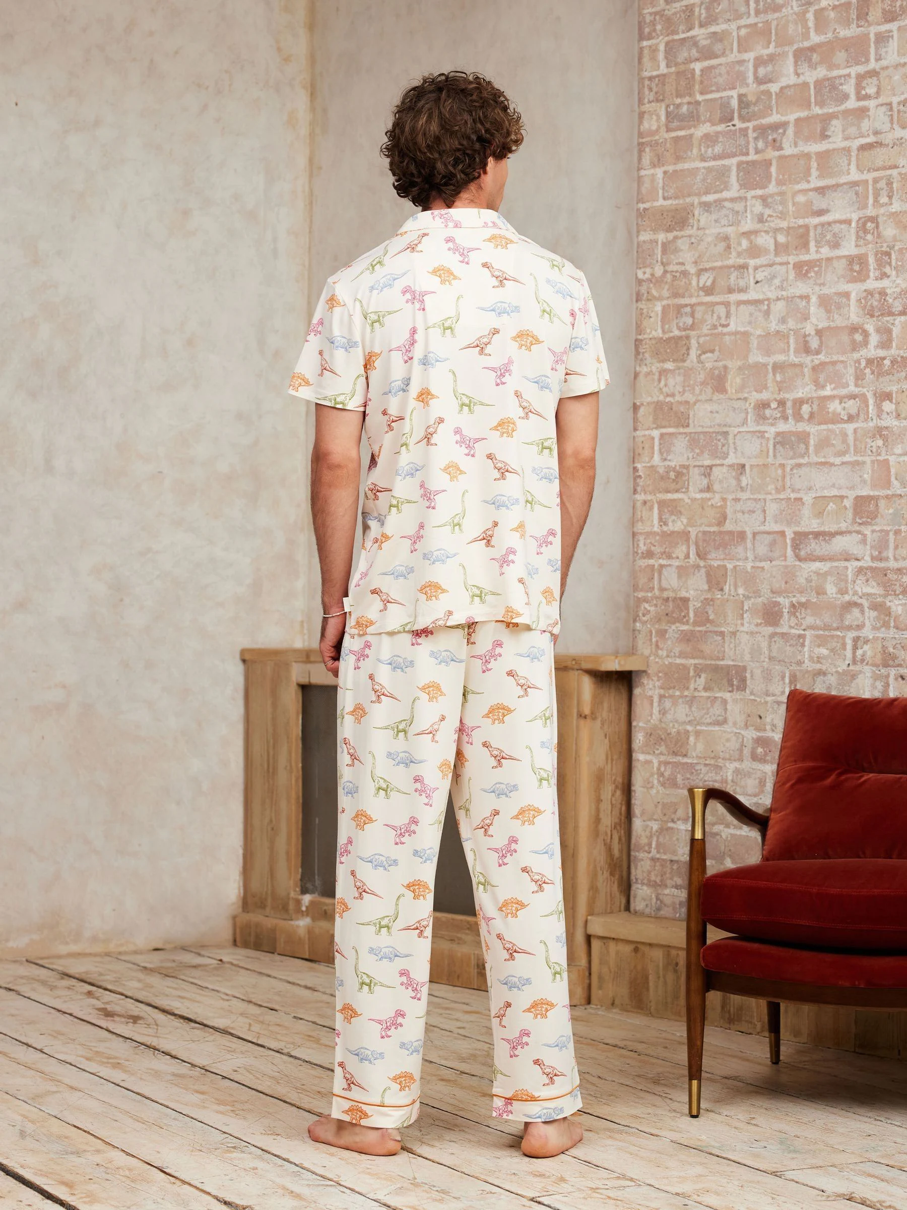 Wit - Chelsea Peers Dinosaur Print Long Pyjama Set
