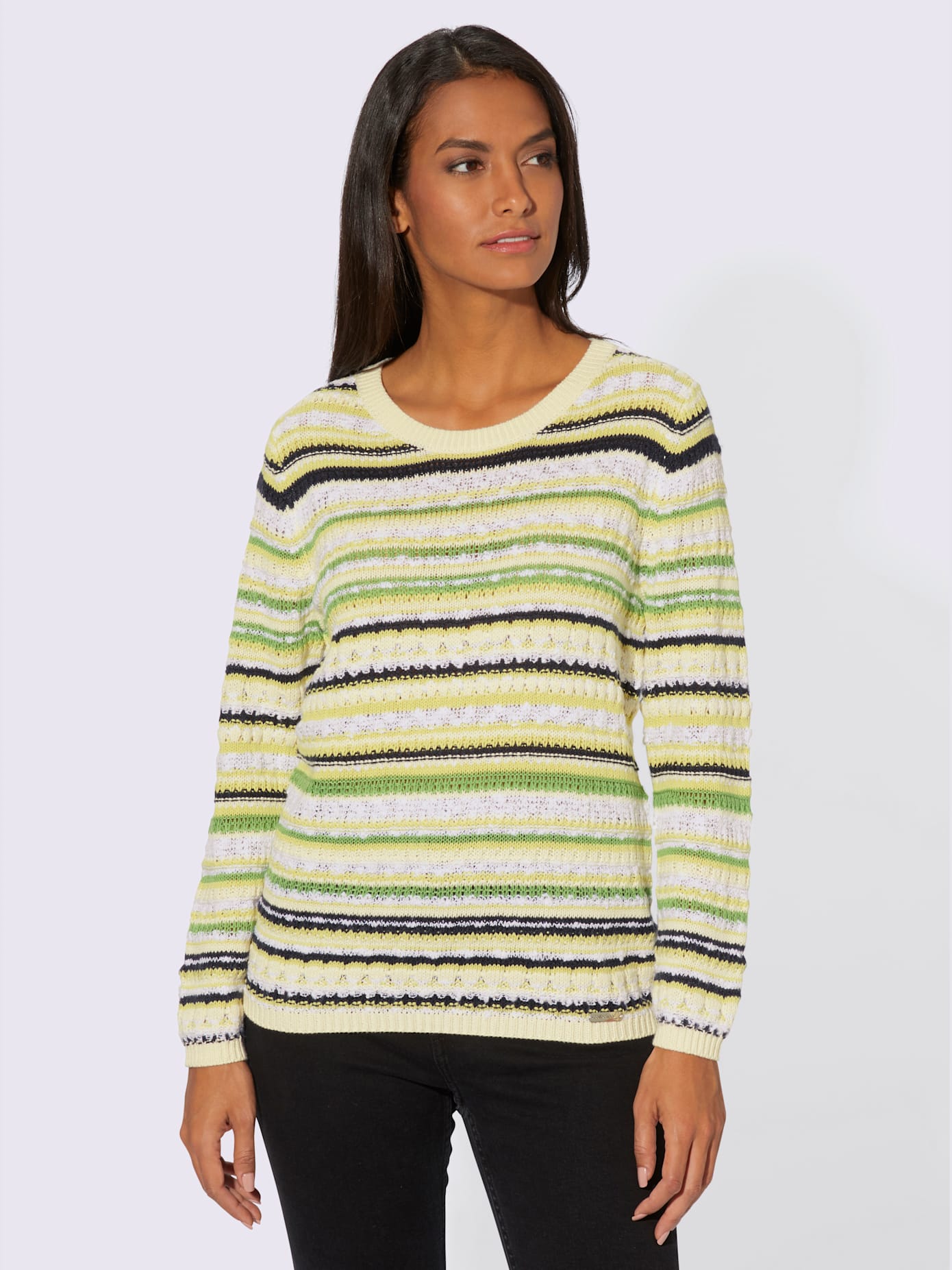 Pull à rayures 65% coton
