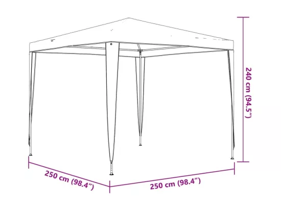 Tente de réception 2,5x2,5 m bleu