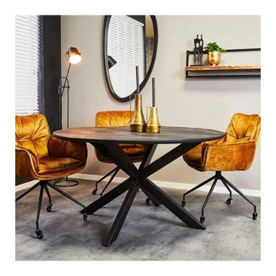 Furndea Eettafel Orianna rond - zwart 140cm