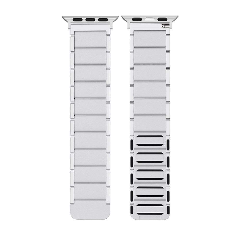Apple Watch (49/46/45/44 mm) Edelstahl Armband mit Magnetverschluss (Gelenkumfang: 160-220mm) - Silber