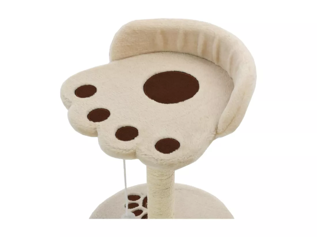 Arbre à chat avec griffoir en sisal 40 cm Beige et Marron