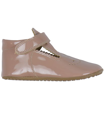 Pom Pom Ballerina Hausschuhe - T-Bar - Rose Patent