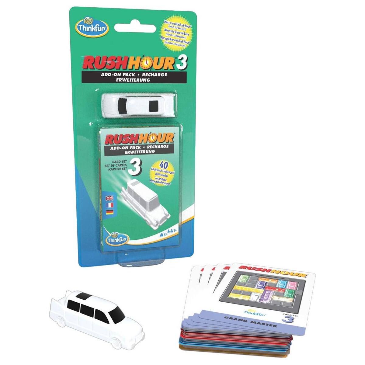 ThinkFun 76452 - Spiele-Erweiterung - Rush Hour 3 Add-on pack Erweiterung 40 neue Aufgaben
