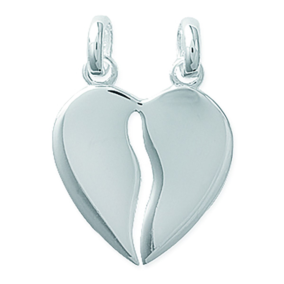 Pendentif Brillaxis coeur sécable argent rhodié