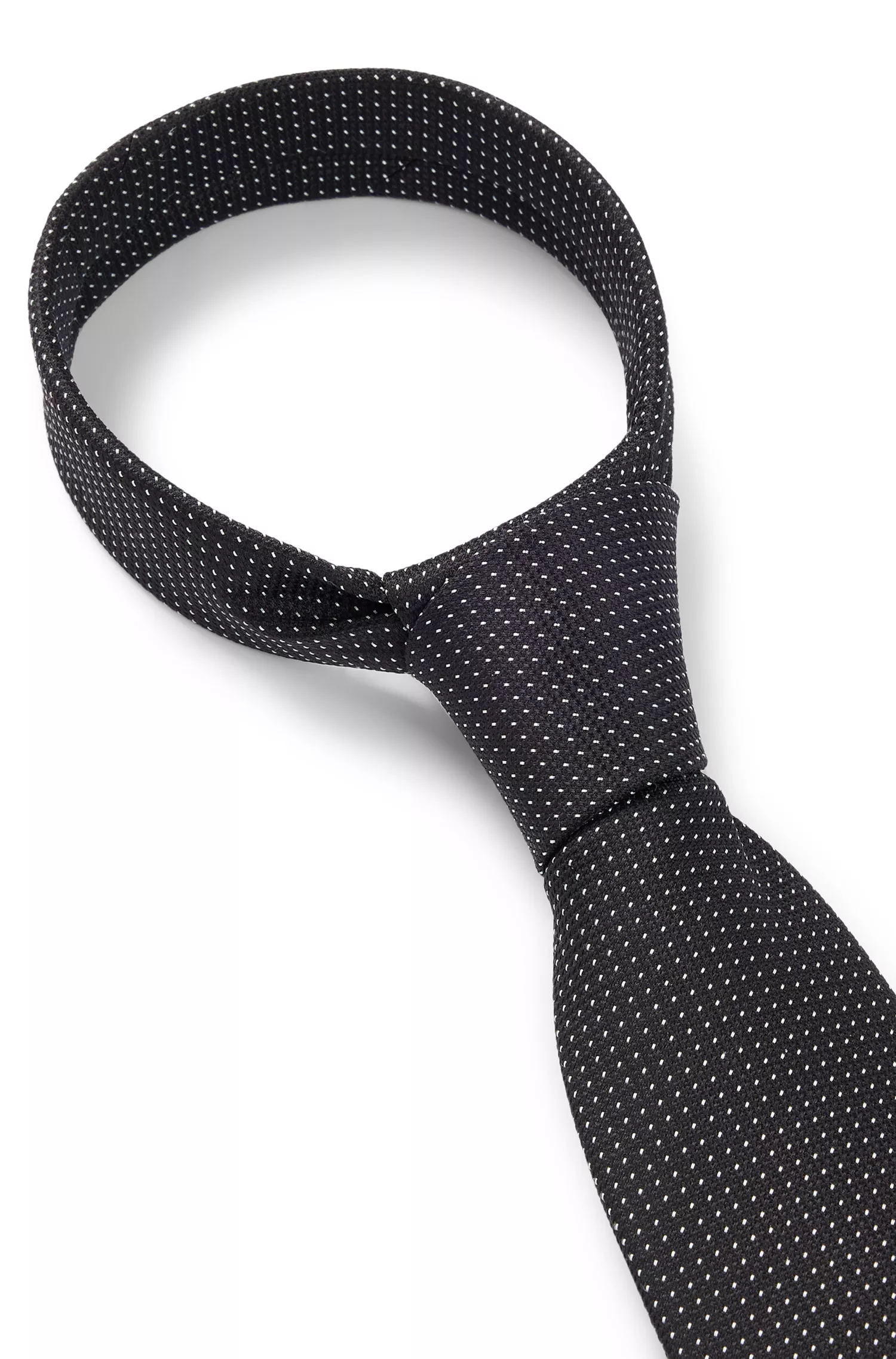 Terno preto BOSS em jacquard de seda com microestampa