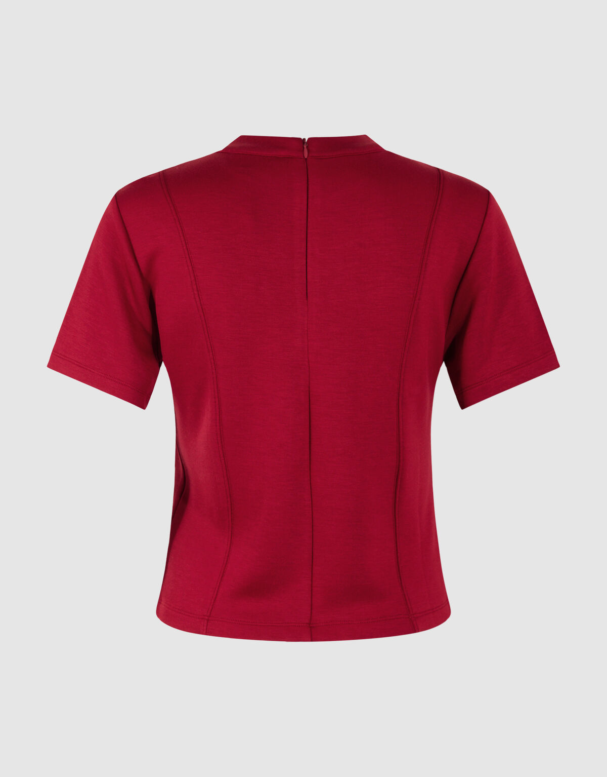 Fitted Cropped T-shirt Donkerrood