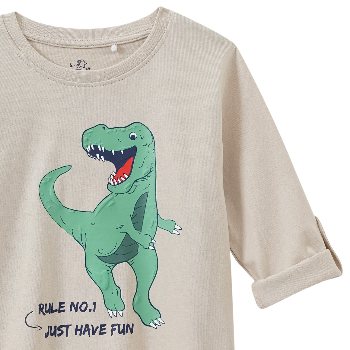 Topolino Jungen Langarmshirt mit Dino-Print beige