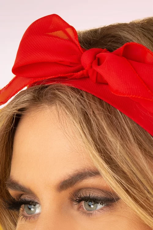 ZaZoo Vintage retro haarsjaal in rood