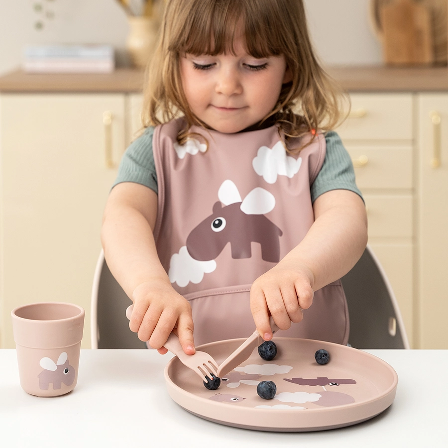 Done by Deer™ Kinderbesteck Set Foodie Happy dots Rosa