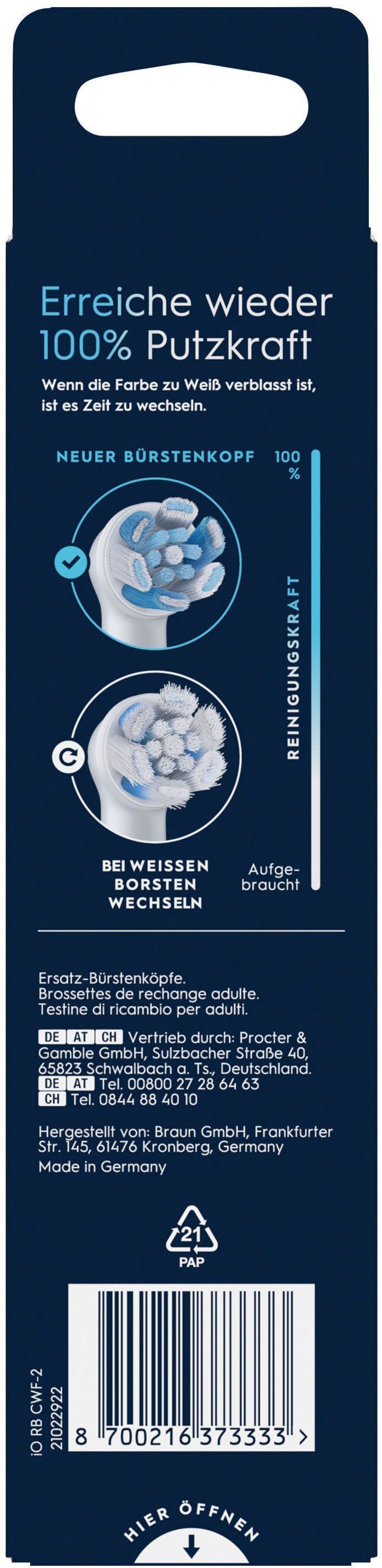 Oral-B Aufsteckbürsten »iO Ultimative Reinigung« für fortgeschrittene Tiefenreinigung und Plaque-Entfernung