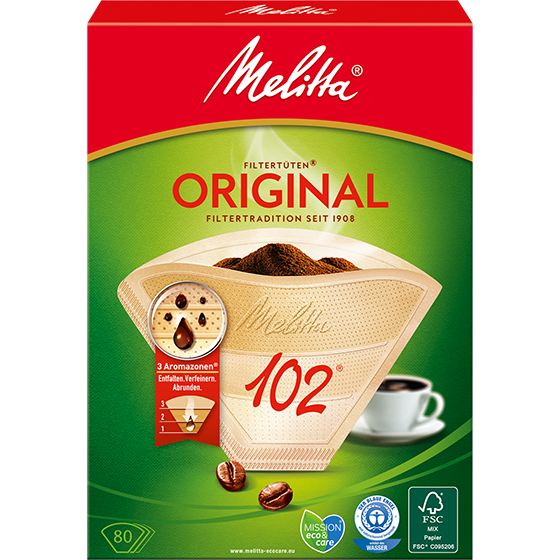 Melitta® Original, 102®, braun, 80 St.|Filtertüten® Braun