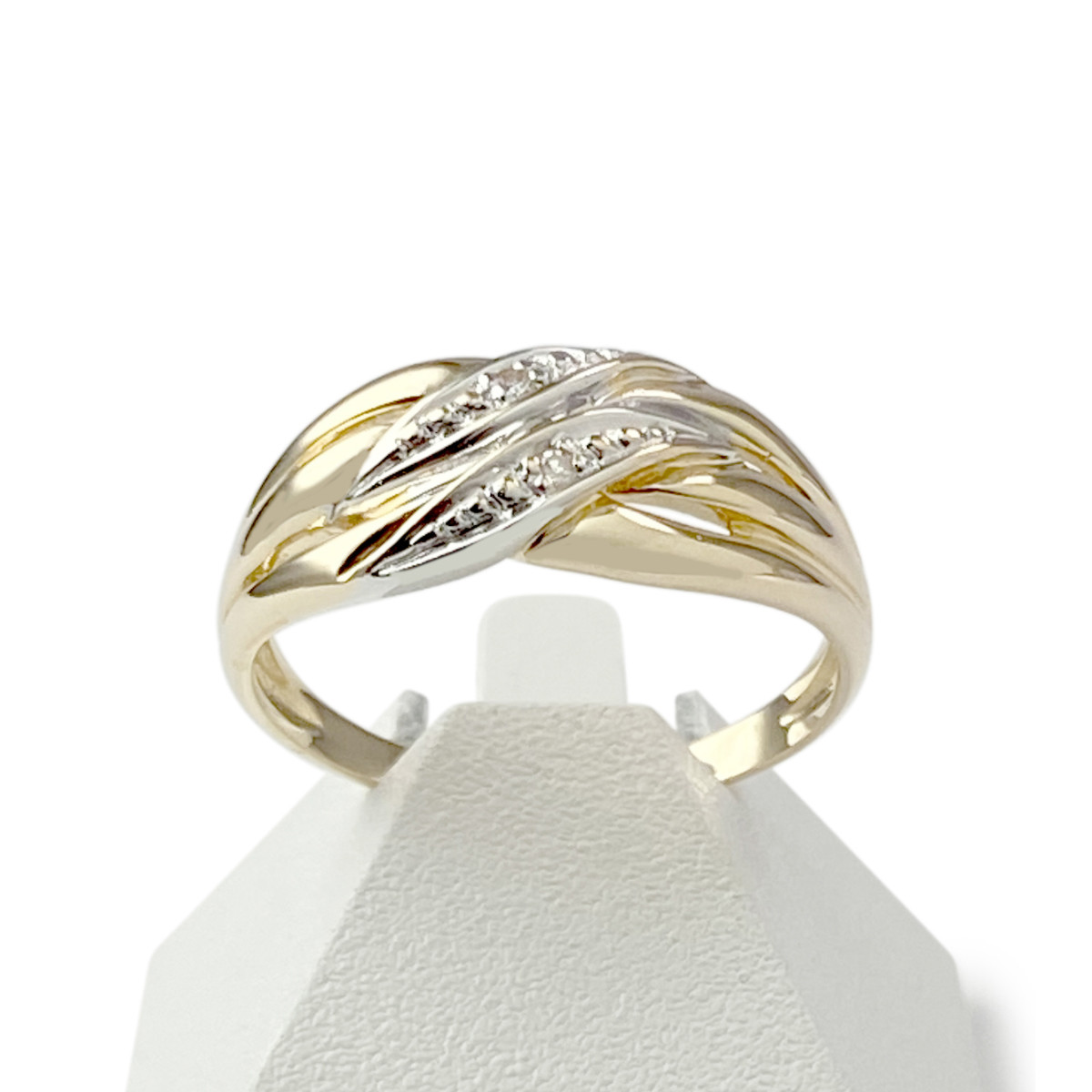 Bague d'occasion or 750 jaune et rhodié diamants
