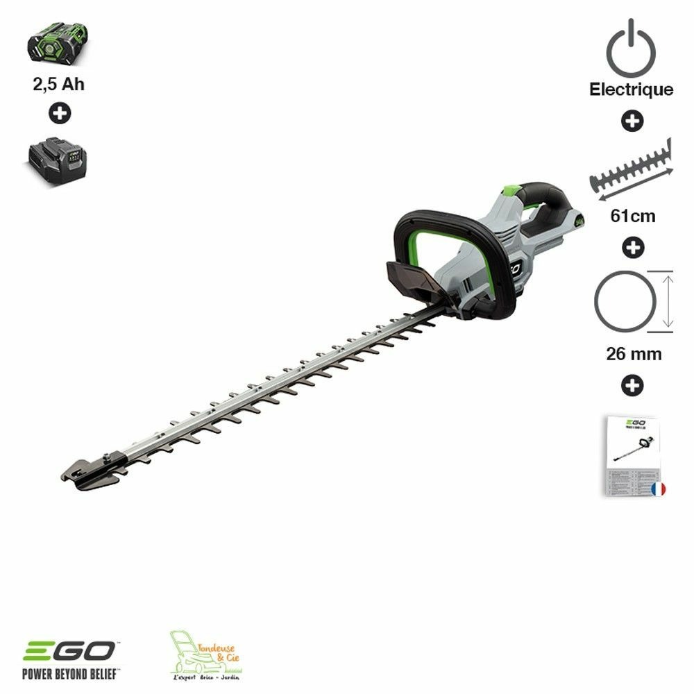 Pack sculpte-haies sans fil batterie et chargeur lame double 60 cm ego ht2410e