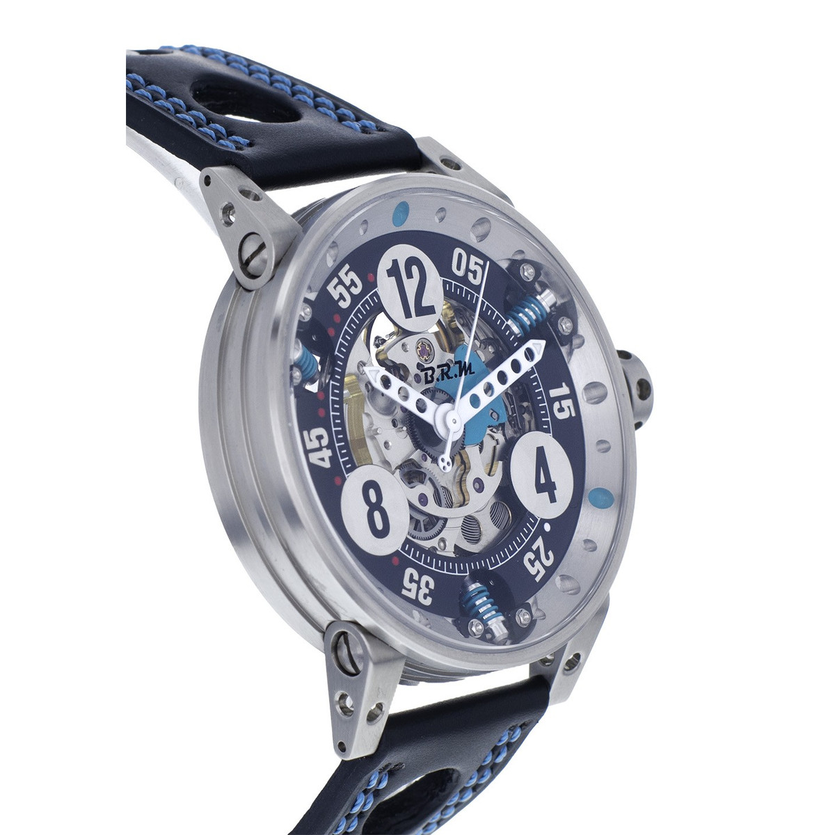 Montre d'occasion BRM V6-44 homme automatique acier bracelet cuir noir