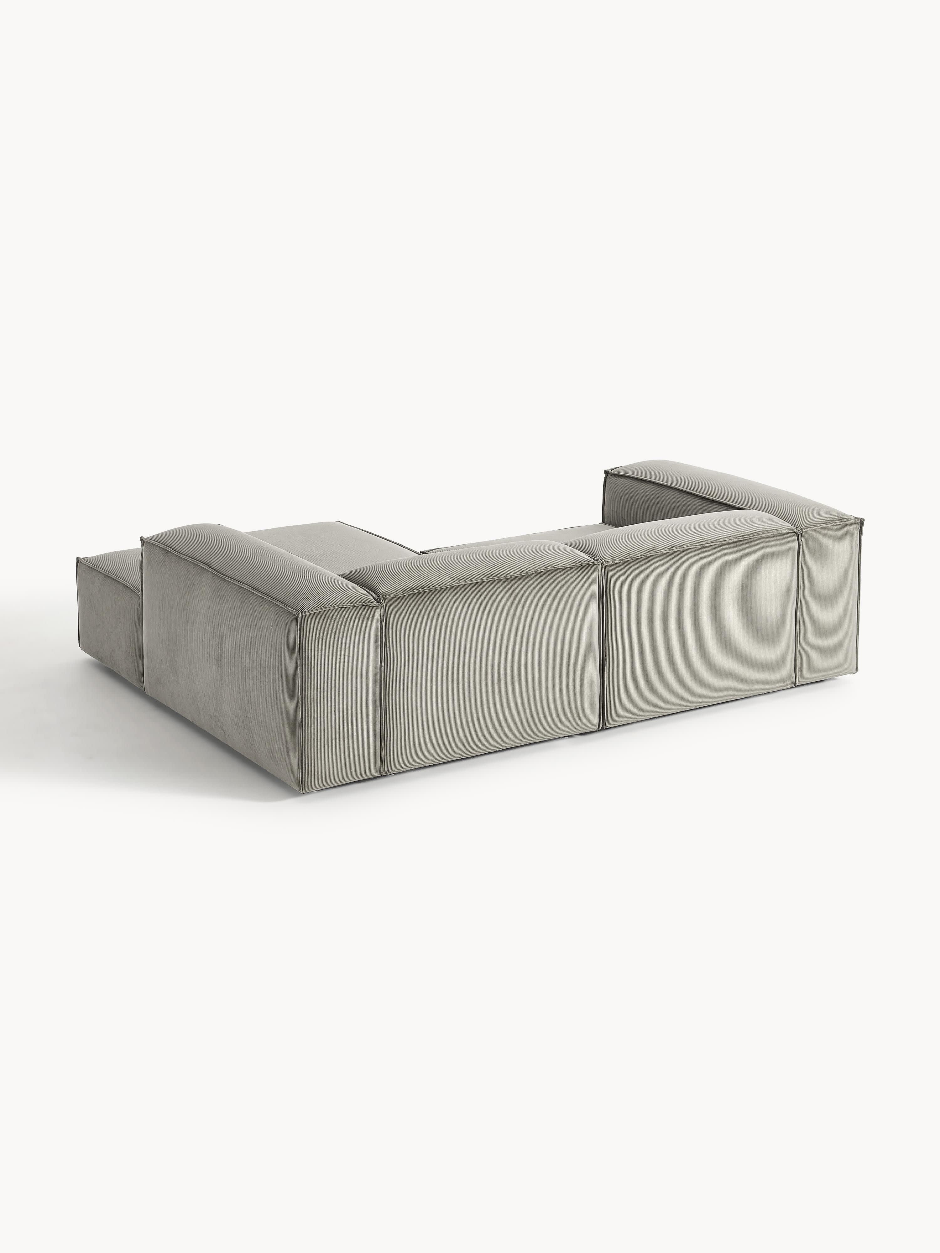 Ribfluwelen modulaire hoekbank Lennon (2-zits)