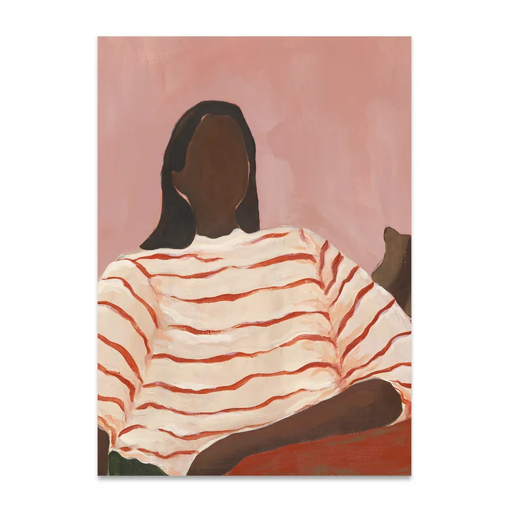 Paper Collective - Red Stripes Poster, 50 x 70 cm