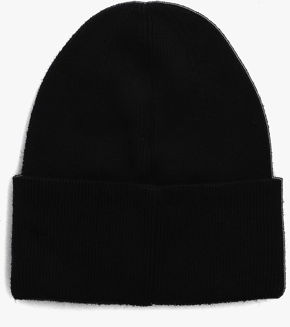 CALVIN KLEIN zwarte calvin klein muts fine cotton rib beanie
