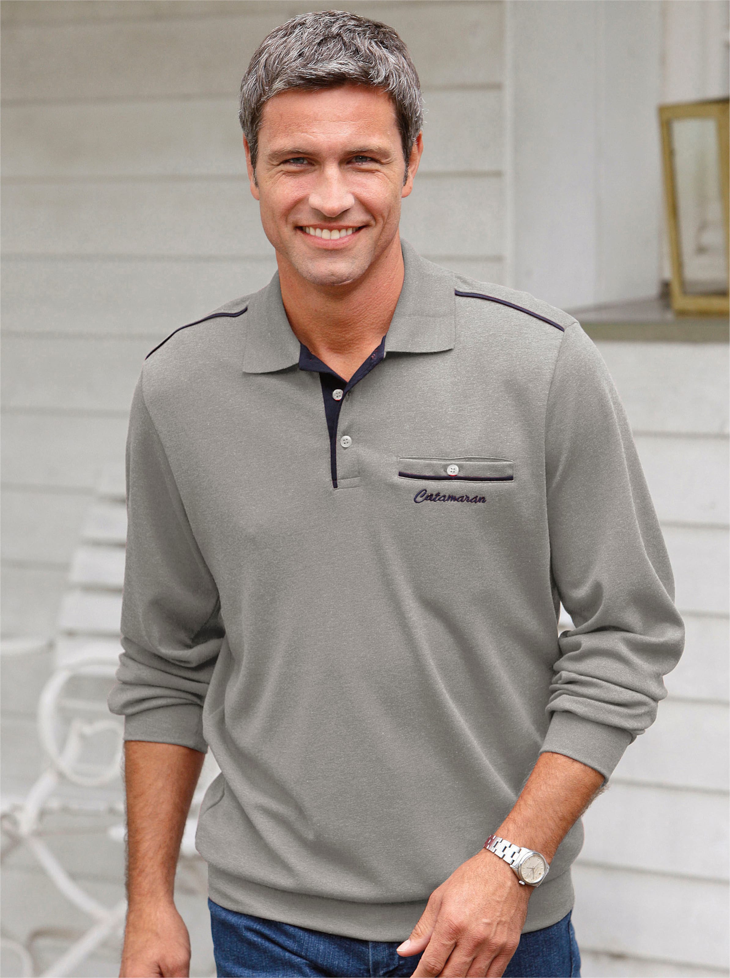 Catamaran Sweatshirt in hellgrau-meliert