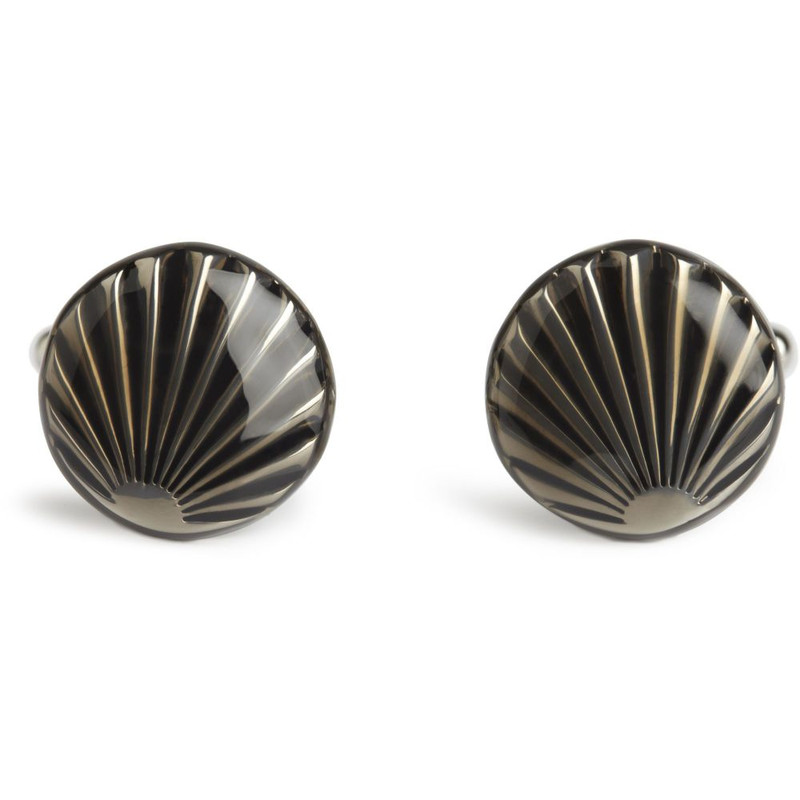 Boutons de manchette, coquillage gris
