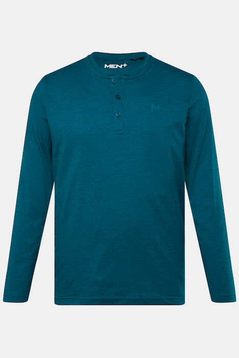 Men+ Henley, Basic, Langarm, Rundhals, bis 8 XL