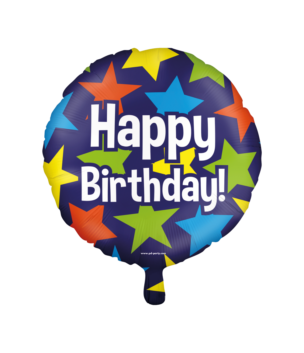 Helium Ballon Happy Birthday Sterren Leeg 30cm