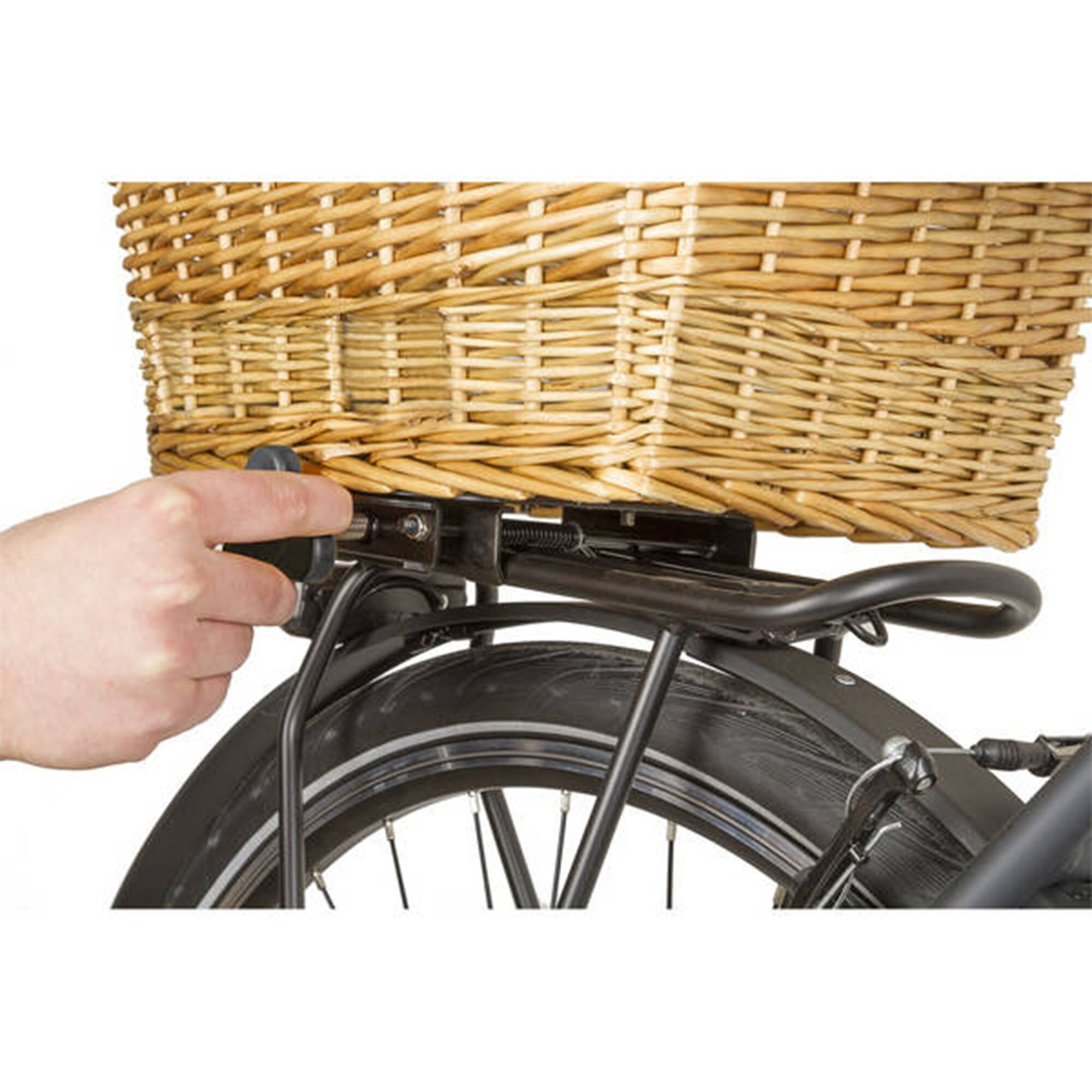 M-Wave Carrier Top Fahrradkorb hinten Haustiere Fahrrad Korb für Hunde oder Katzen bis 15 kg Weidenkorb