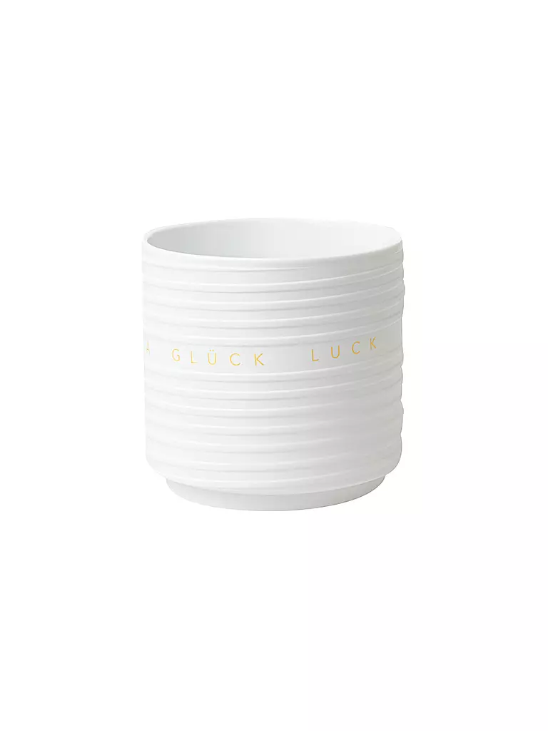 RAEDER Übertopf EINKLANG GLÜCK 14x14cm Weiss weiss