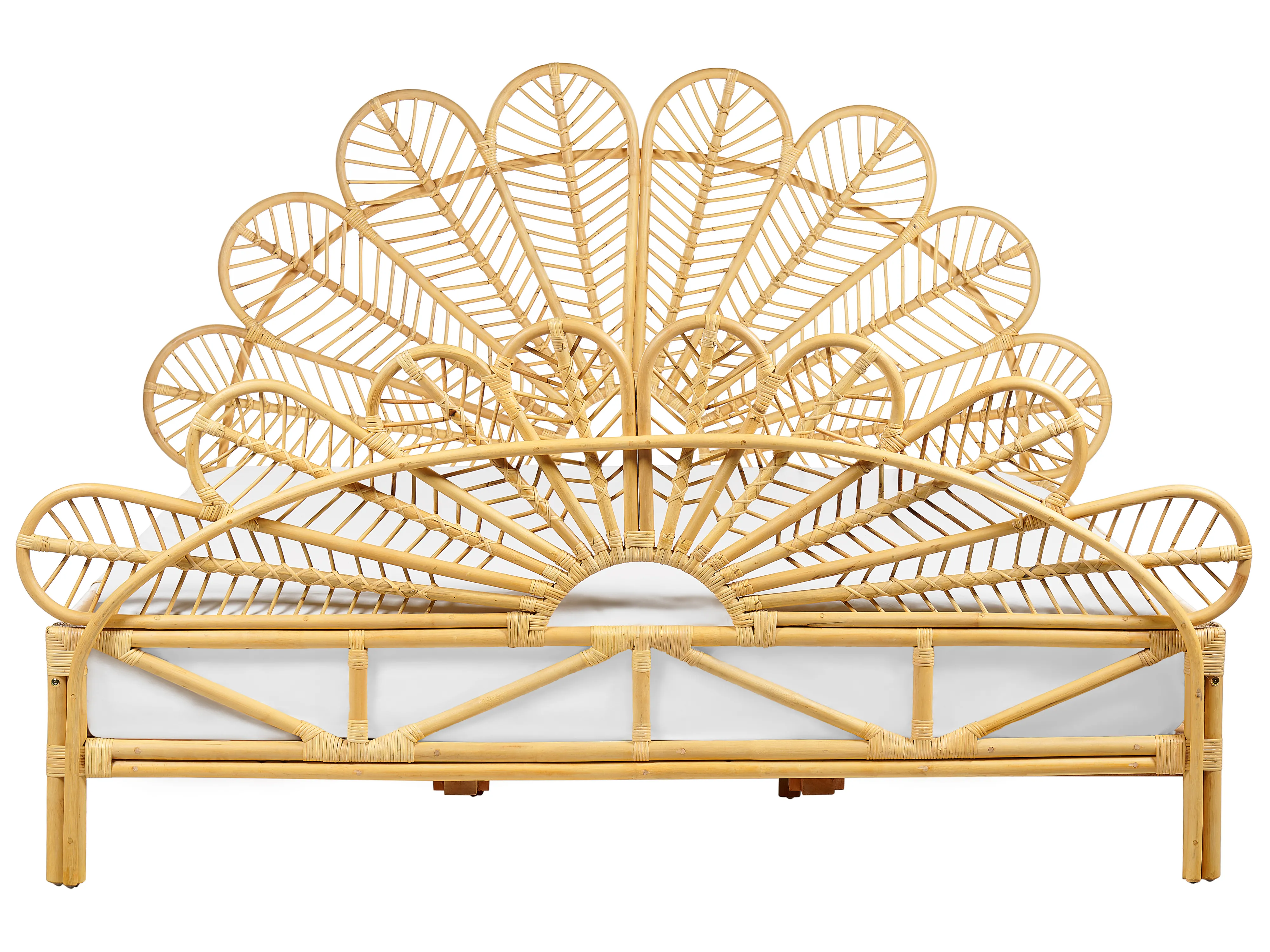Bed Rotan FLORENTINE 180 x 200 cm Lichtbruin