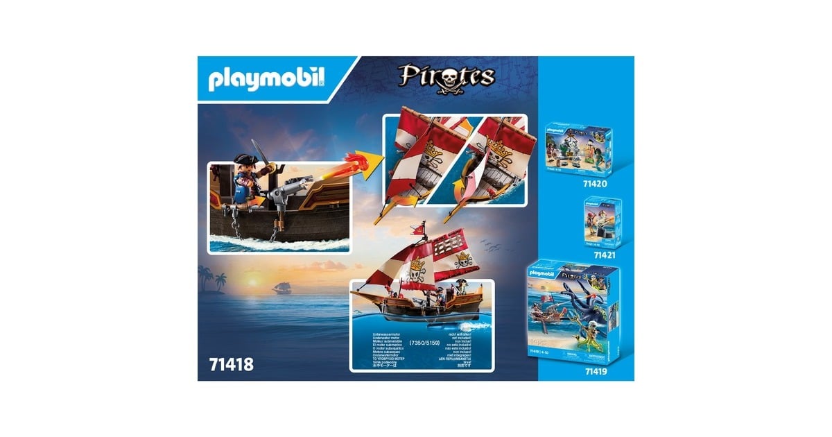 PLAYMOBILPirates - Piratenschip Constructiespeelgoed  (71418)