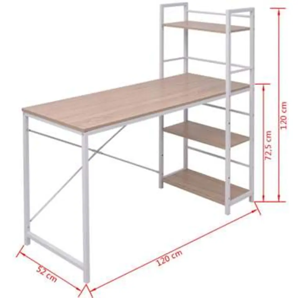 vidaXL - Bureau - Bruin - Bewerkt hout