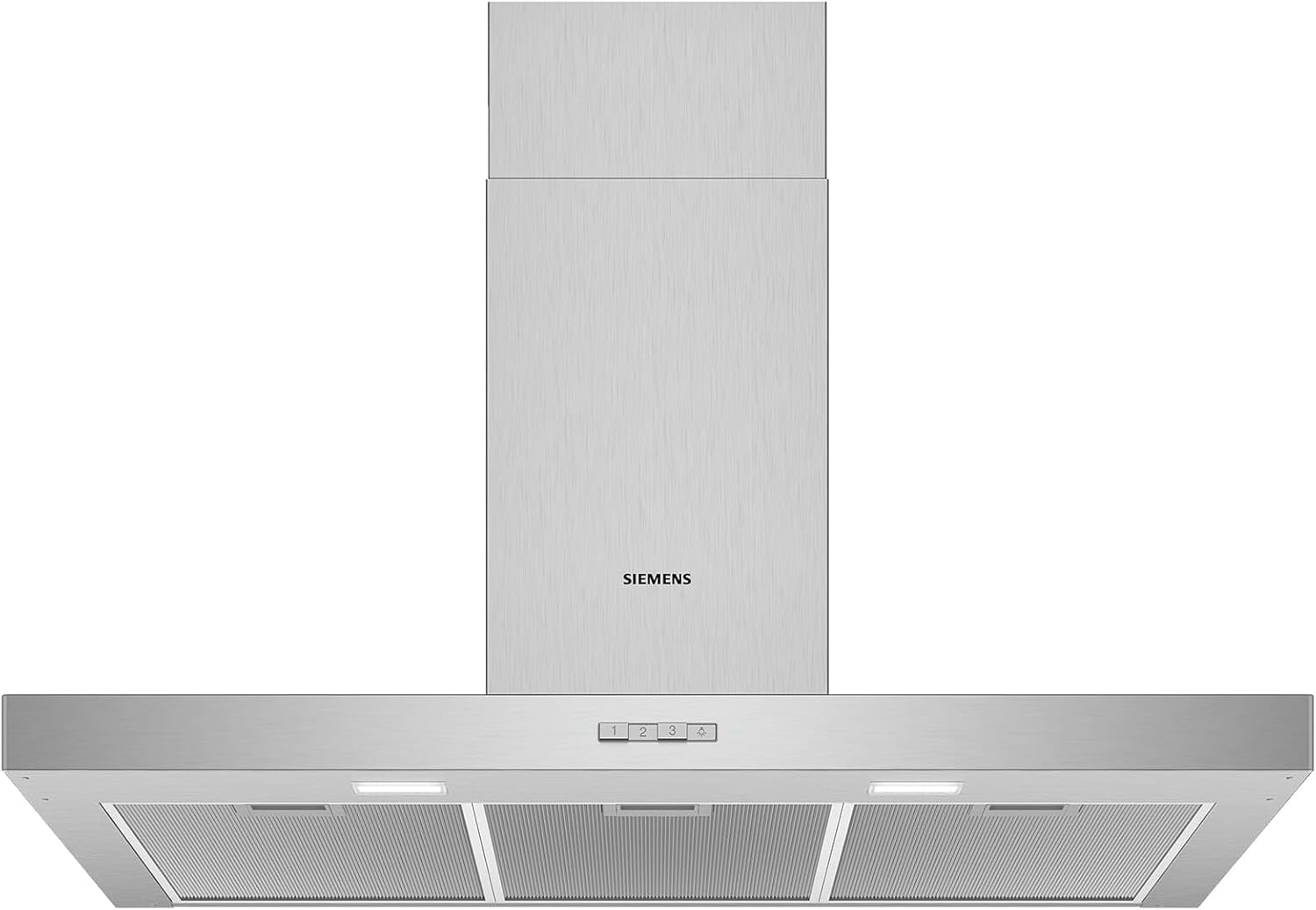 Siemens LC94BBC50 iQ100 Dunstabzugshaube, Wandhaube, 90 cm, Metall-Fettfilter, LED-Beleuchtung, Edelstahl