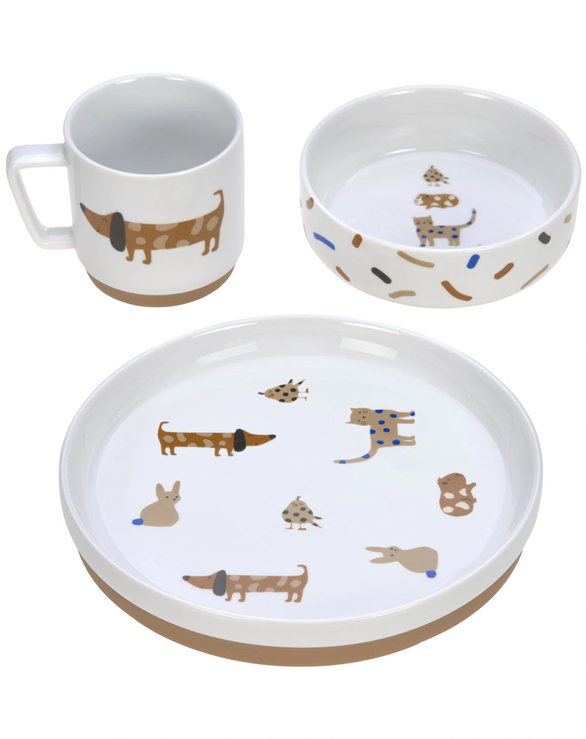 Geschirr-Set LITTLE MATEYS 3-teilig in royal blue