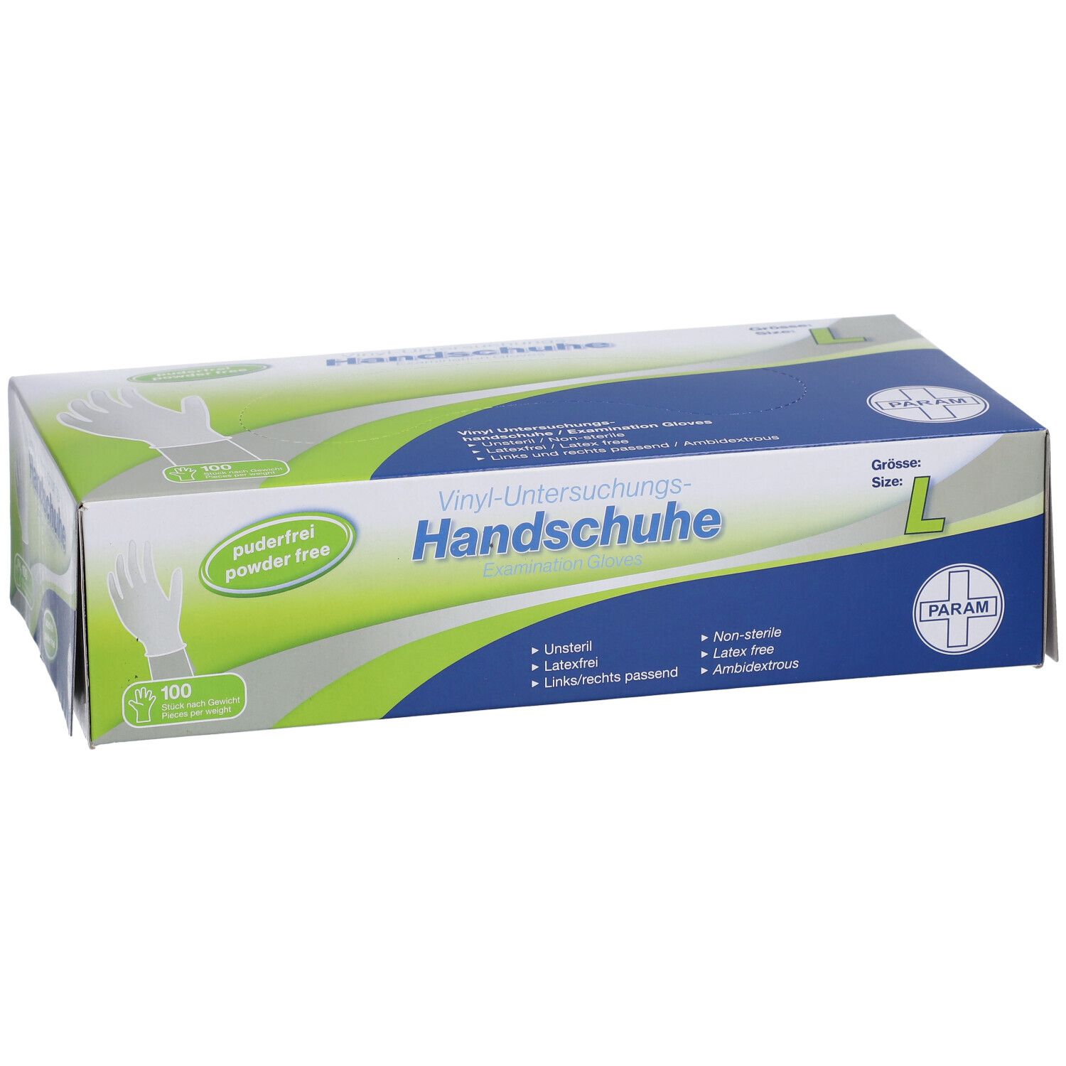 PARAM Einmalhandschuhe Vinyl Größe L puderfrei