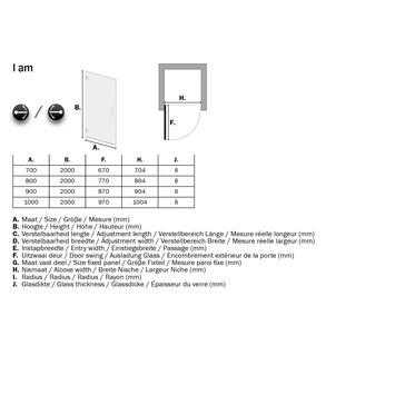 Sealskin Swingdeur voor Nis I AM 200x100 cm RVS