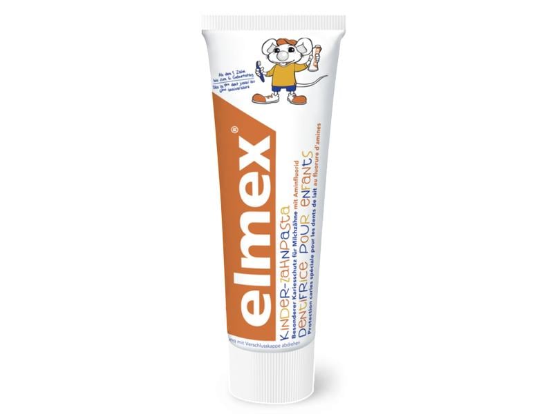 elmex Zahnpasta Kinder 0-6 Jahre 75 ml Zahncrème mit Dreifach-Schutzmechanismus für die Milchzähne