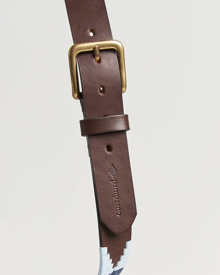 Pampeano Sereno Hand Stitched Classic Leather Belt 3,5cm Blue