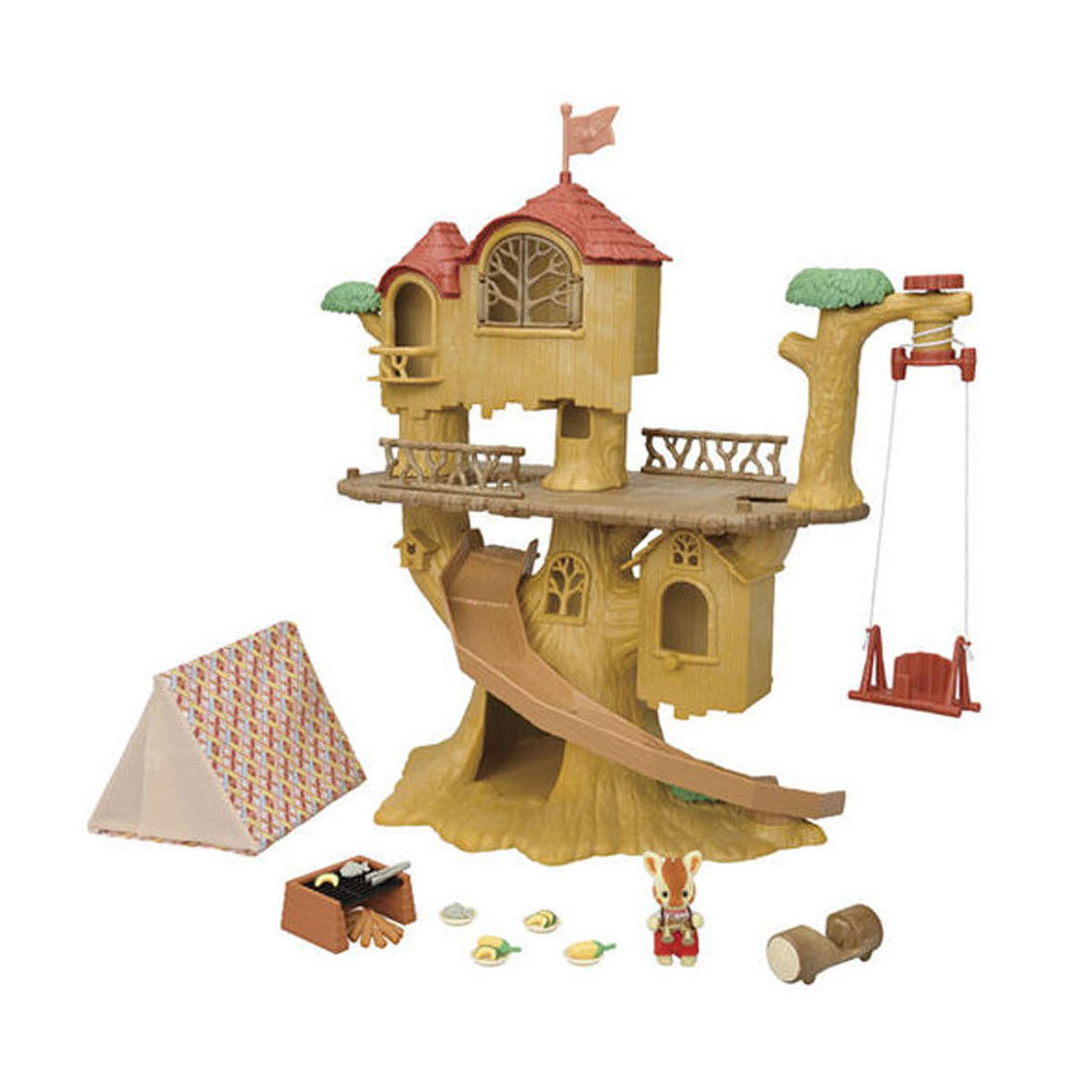 Sylvanian Families 5668 Avontuurlijke Boomhut met Camping Cadeauset
