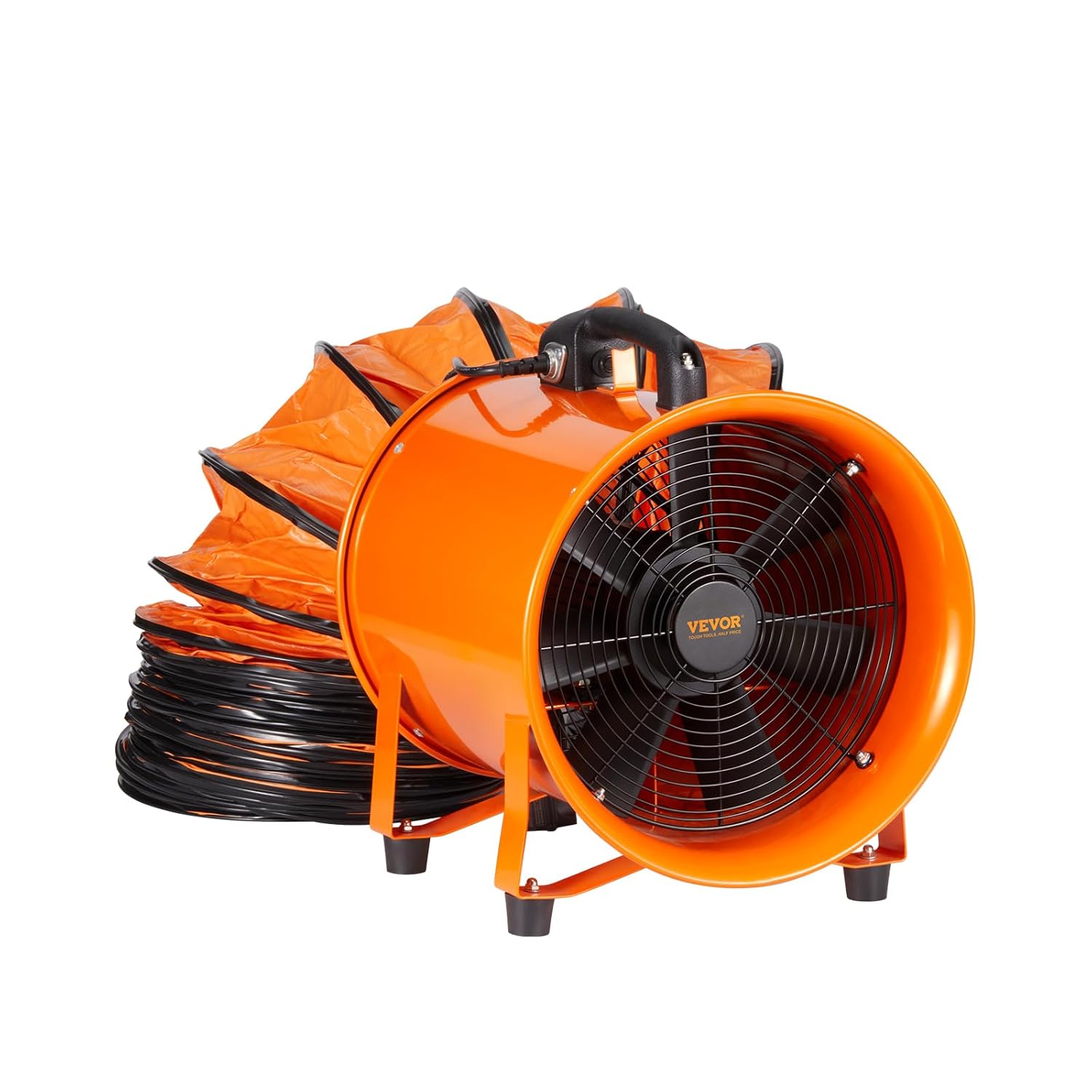 VEVOR Bauventilator 900-W-AC-Motor Baugebläse 2850 U/min Baulüfter Gebläse 5175 CFM (8792 m3/h) Axiallüfter 10 m Schlauch Axialgebläse 79 dB Geräuschpegel Industrielüfter IP44