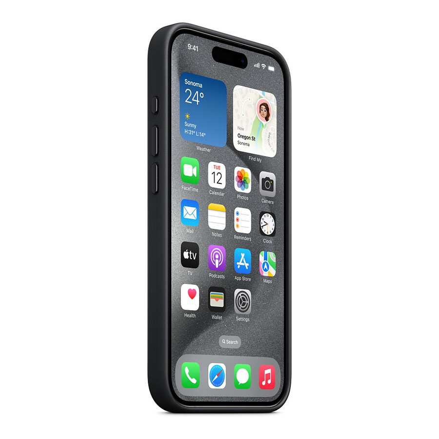 Apple Coque en tissage fin avec MagSafe pour iPhone 15 Pro - Noir