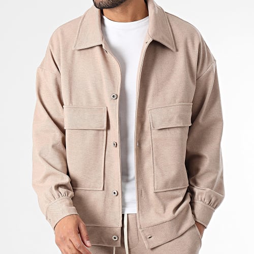 Ensemble Surchemise Et Pantalon Cargo Beige Taupe