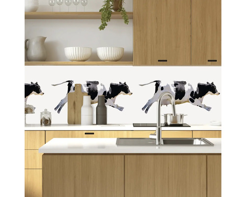 Keukenachterwand mySpotti Profix Flying Cow 100 x 60 cm PX-10060-1963-HB