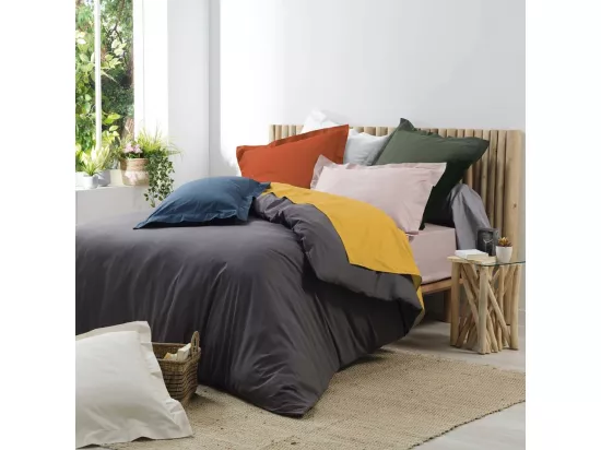 Taie de traversin taie d'oreiller 85 x 185 cm en coton , 100% percale coloris rouge argile