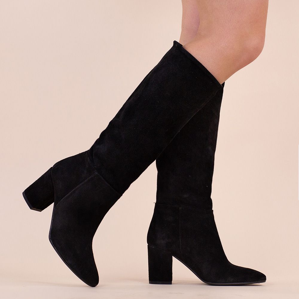 Hoge boots SL701 zwart suede