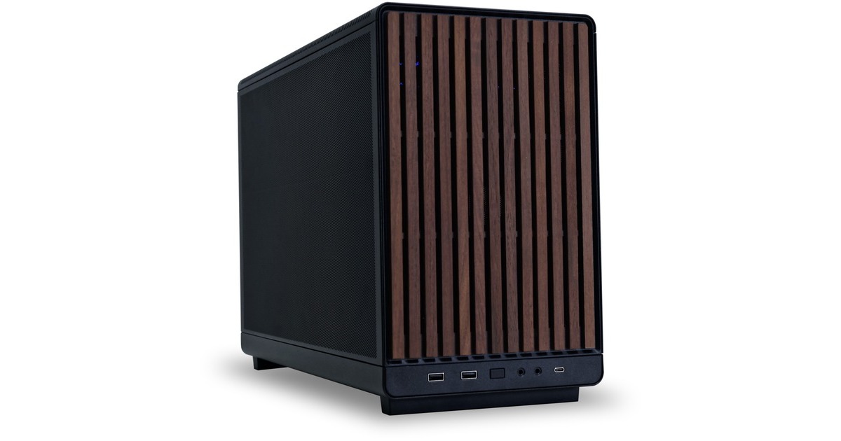 Lian LiA3-mATX Black (Wood Edition) midi tower behuizing  (Zwart/houtkleur | 2x USB-A | 1x USB-C)