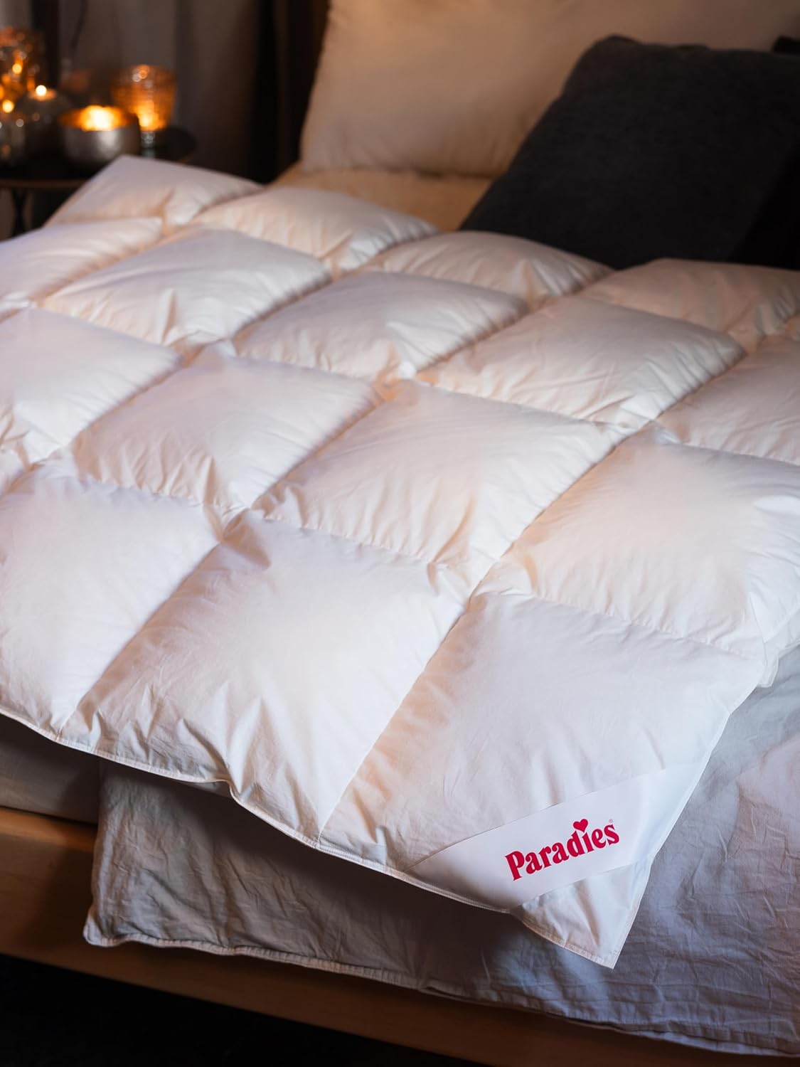 PARADIES Daunendecke 135x200 cm 665g - Gabi 90, Ganzjahresdecke mit 100% Baumwolle + RDS-zertifizierten Gänsedaunen/-Federn 90% Daunen + 10% Federn