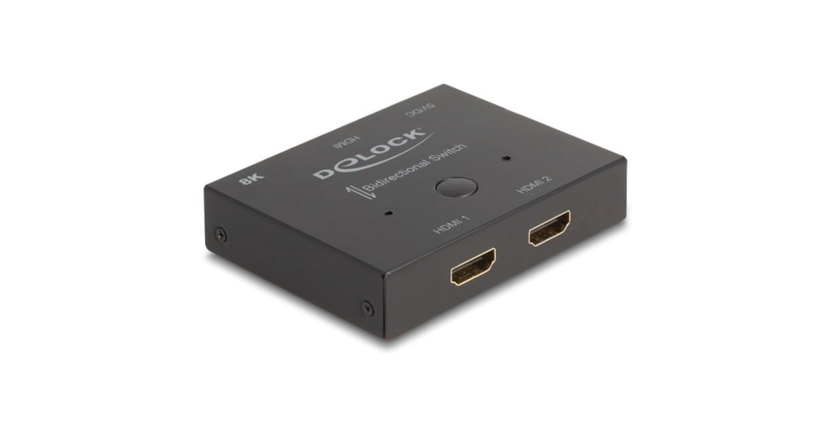 DeLOCKHDMI 2 - 1 Switch bidirectional 8K 60 Hz hdmi switch  (Zwart)
