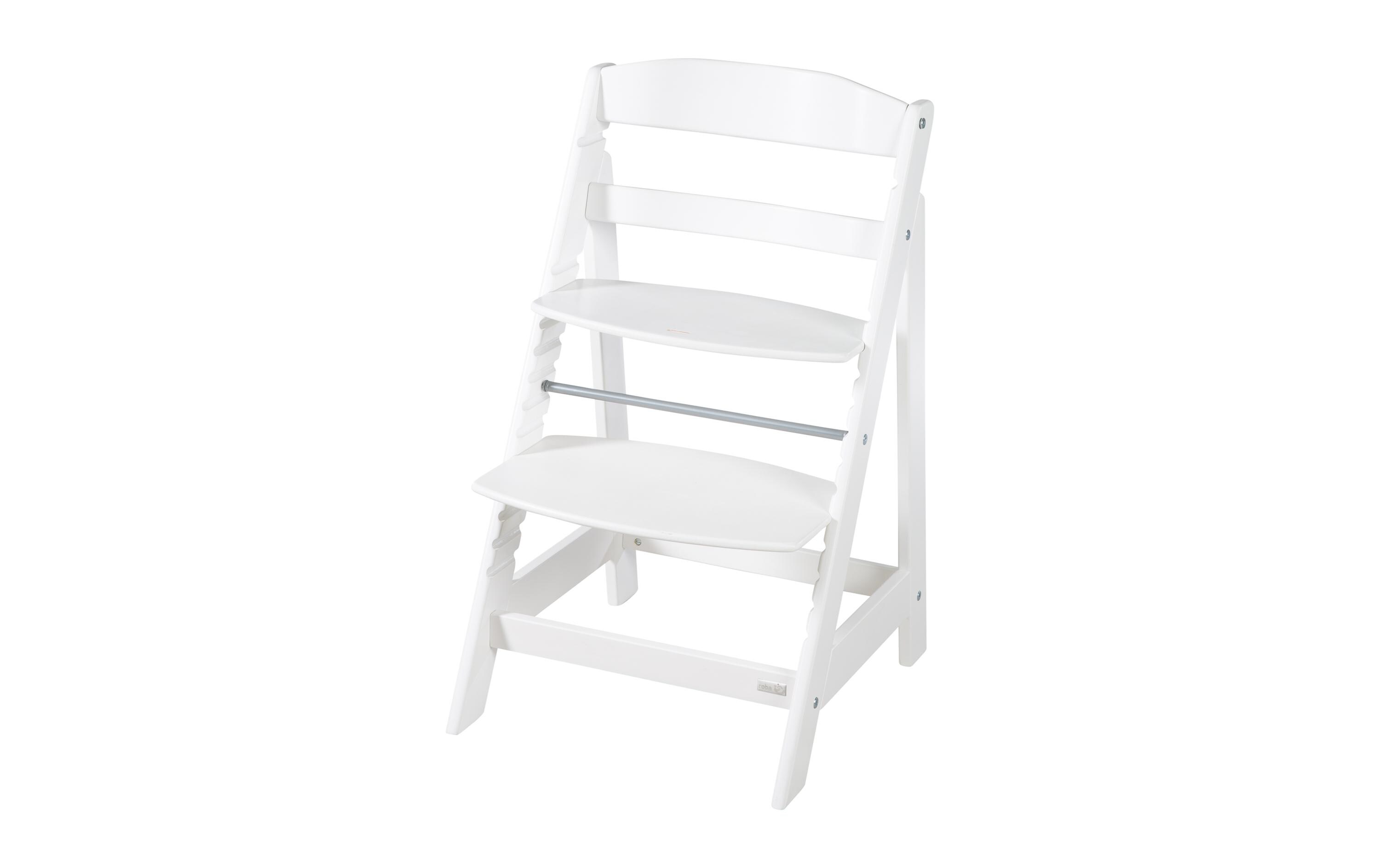 Treppenhochstuhl Born up Set 2-in-1 Weiss, Stone gesteppt<br>Hochstuhl mit Liegefunktion